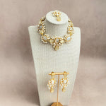 Rahma Grey Crystal Necklace Set - Ahseya & Co