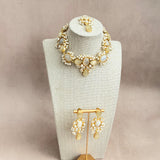 Rahma Grey Crystal Necklace Set - Ahseya & Co