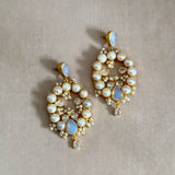 Moona Pearl Crystal Drop Earrings - Ahseya & Co