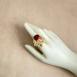 Kaylee Fuchsia Crystal Ring - Ahseya & Co