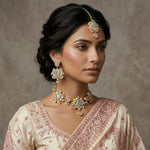 Rania Blue Crystal Necklace Set - Ahseya & Co