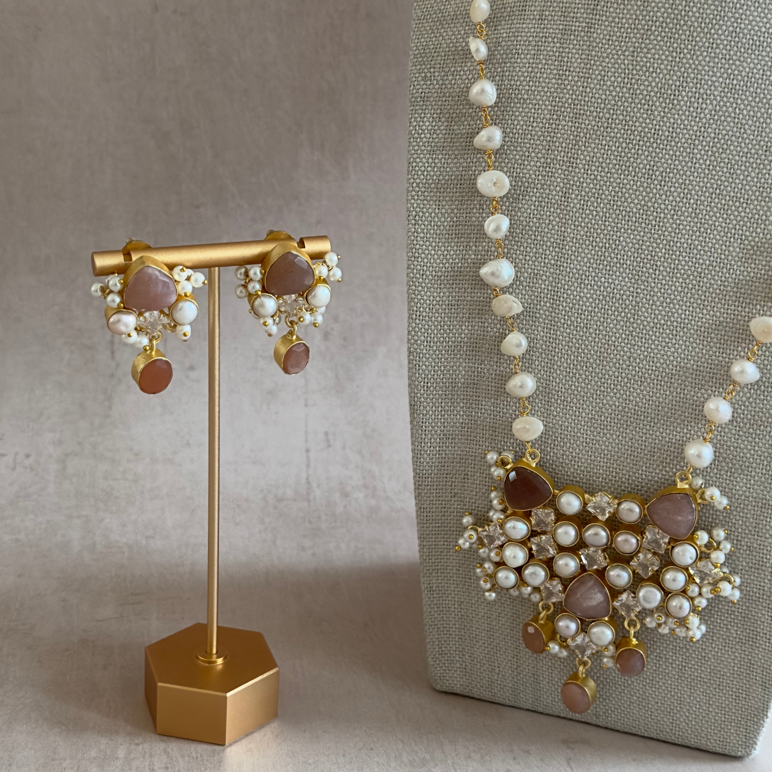 Eleanor Nude Pearl Mala Set - Ahseya & Co