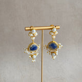 Ezmay Navy Blue Pearl Drop Earrings - Ahseya & Co