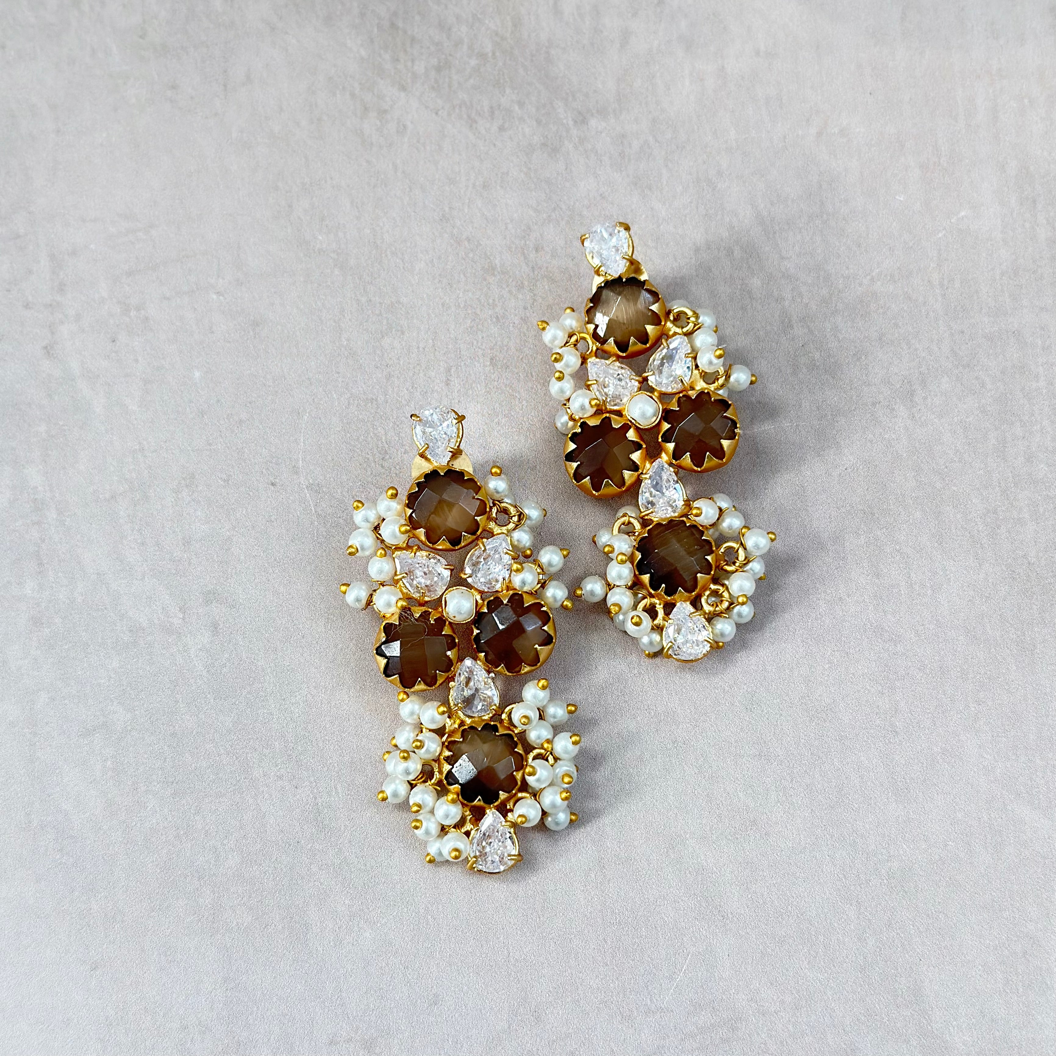 Bella Espresso Stud Earrings - Ahseya & Co