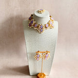 Tayla Lilac Pearl Necklace Set - Ahseya & Co