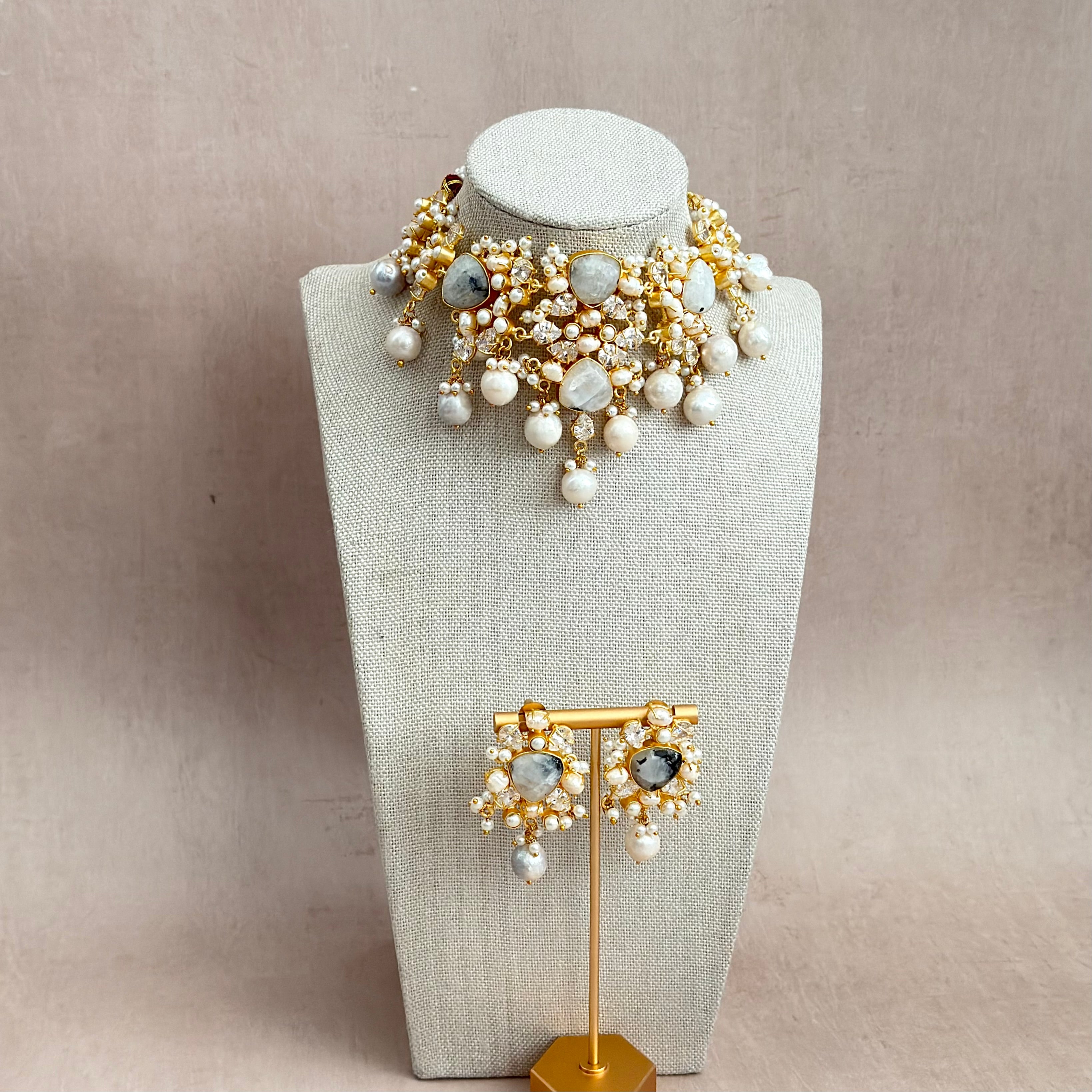 Dania Pearl Choker Set - Ahseya & Co