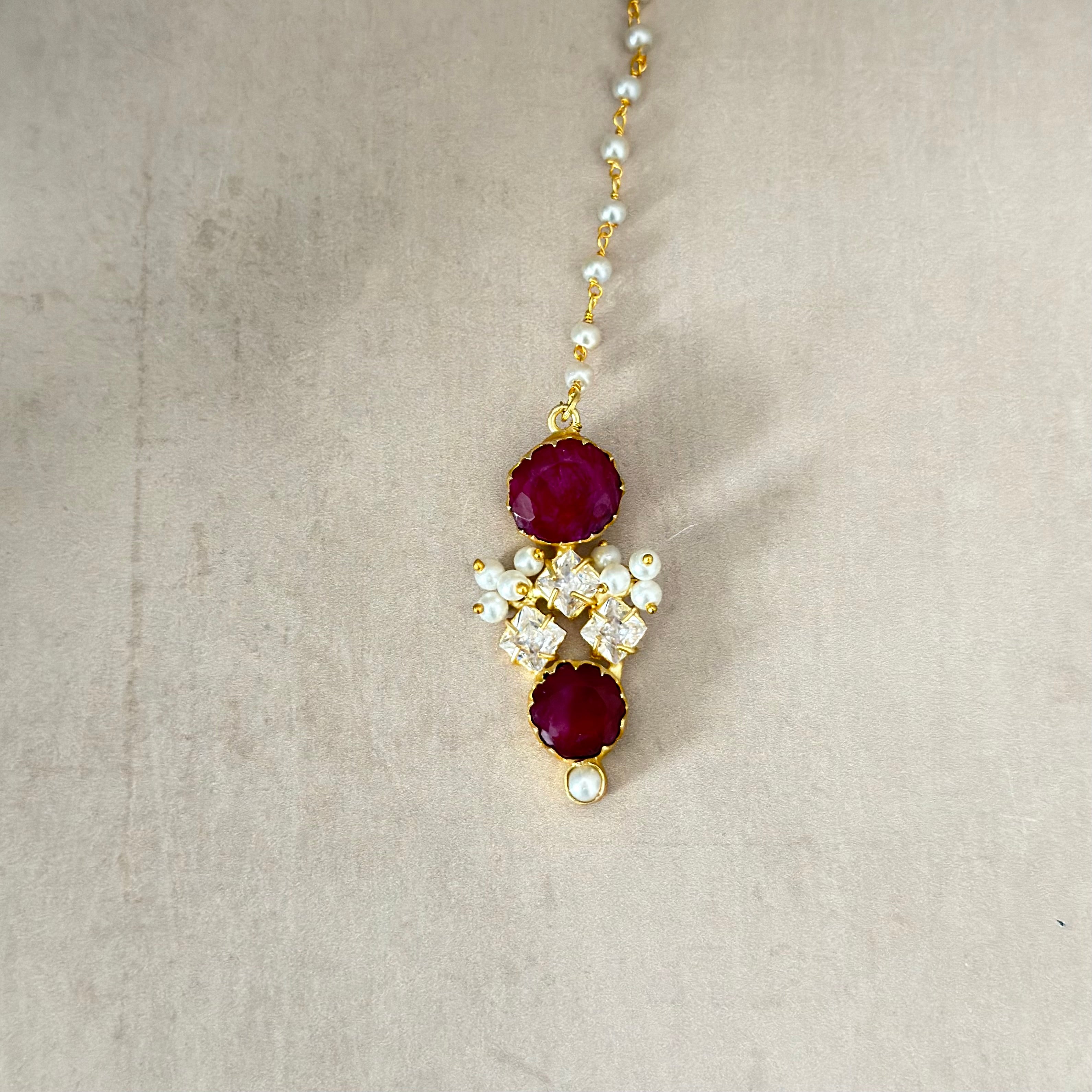 Miah Ruby Crystal Choker Set - Ahseya & Co