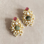 Safiya Pearl Crystal Stud Earrings - Ahseya & Co