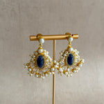 Izariyah Navy Pearl Drop Earrings - Ahseya & Co