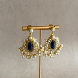 Izariyah Navy Pearl Drop Earrings - Ahseya & Co