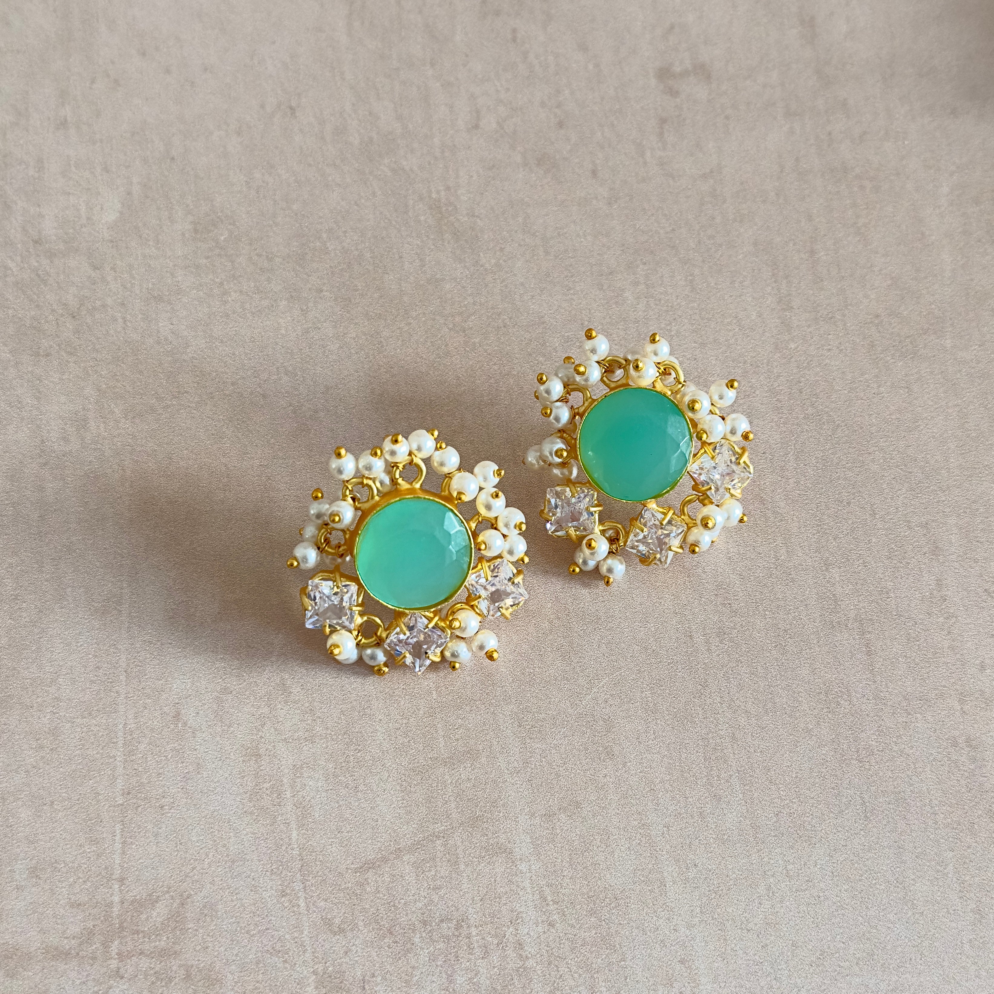 Mint Stud Earrings - Ahseya & Co