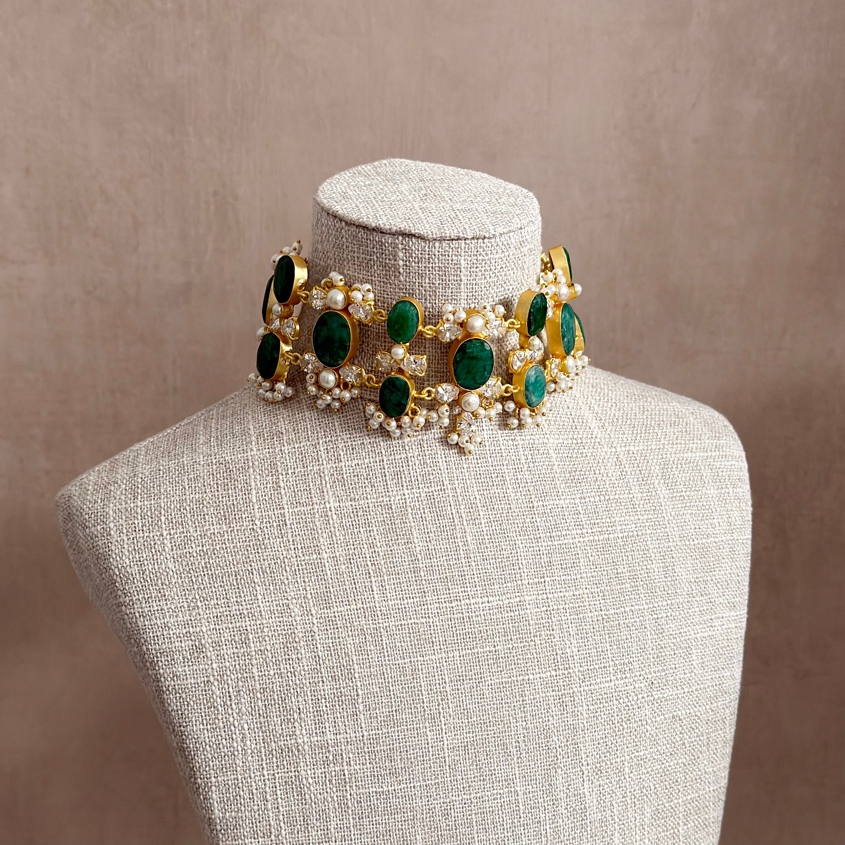 Anna Green Pearl Choker Set - Ahseya & Co