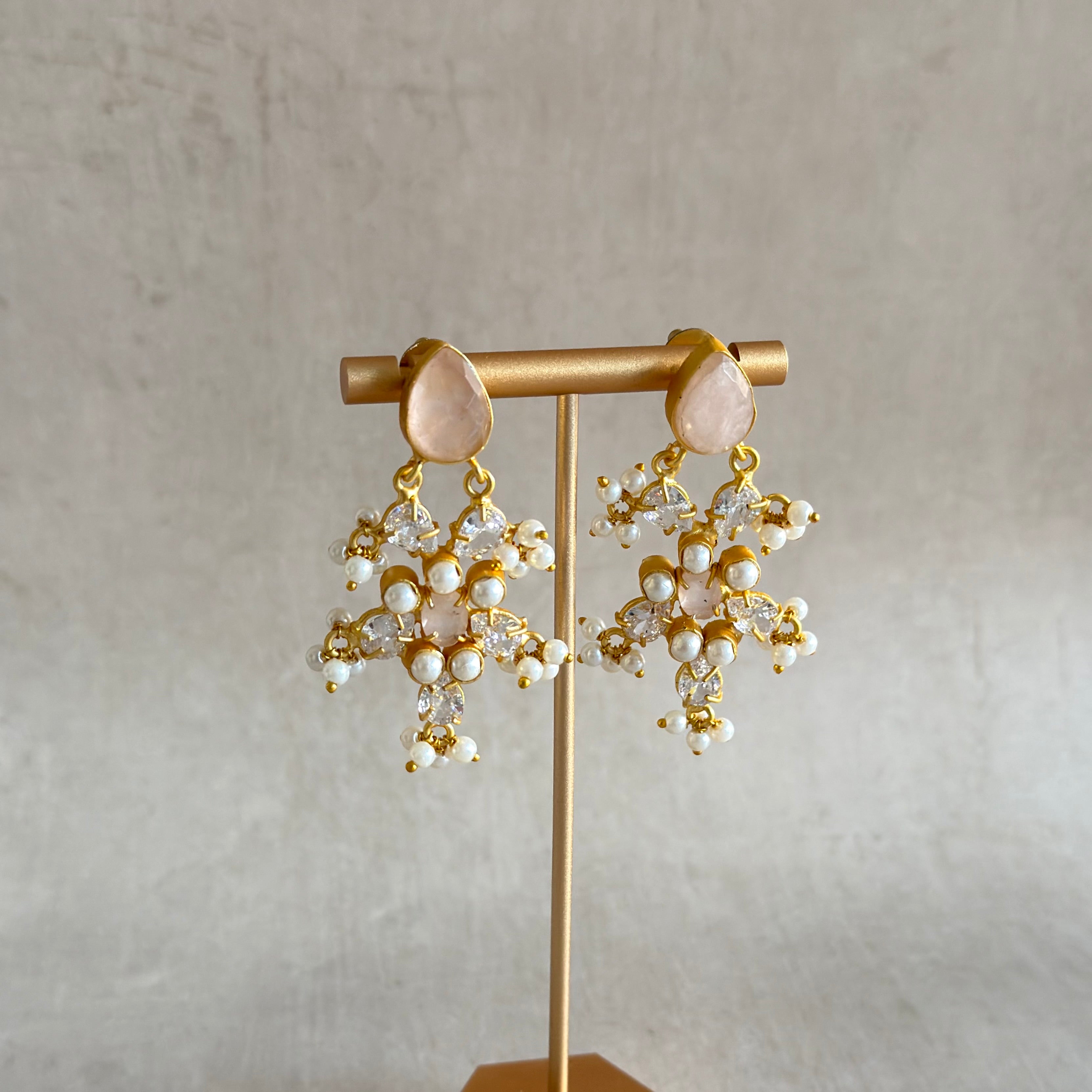 Maria Pink Drop Earrings - Ahseya & Co