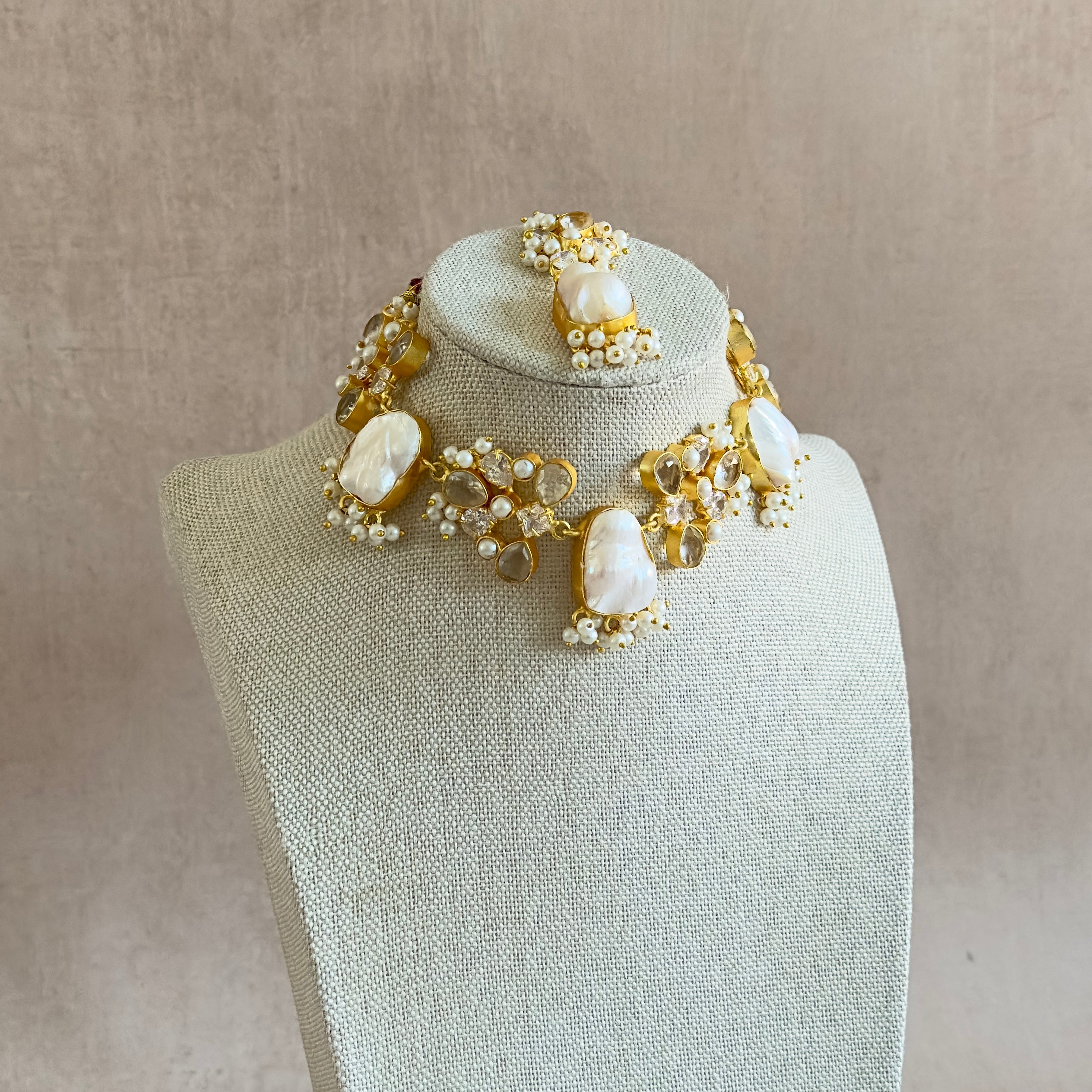 Halle Pearl Necklace Set - Ahseya & Co