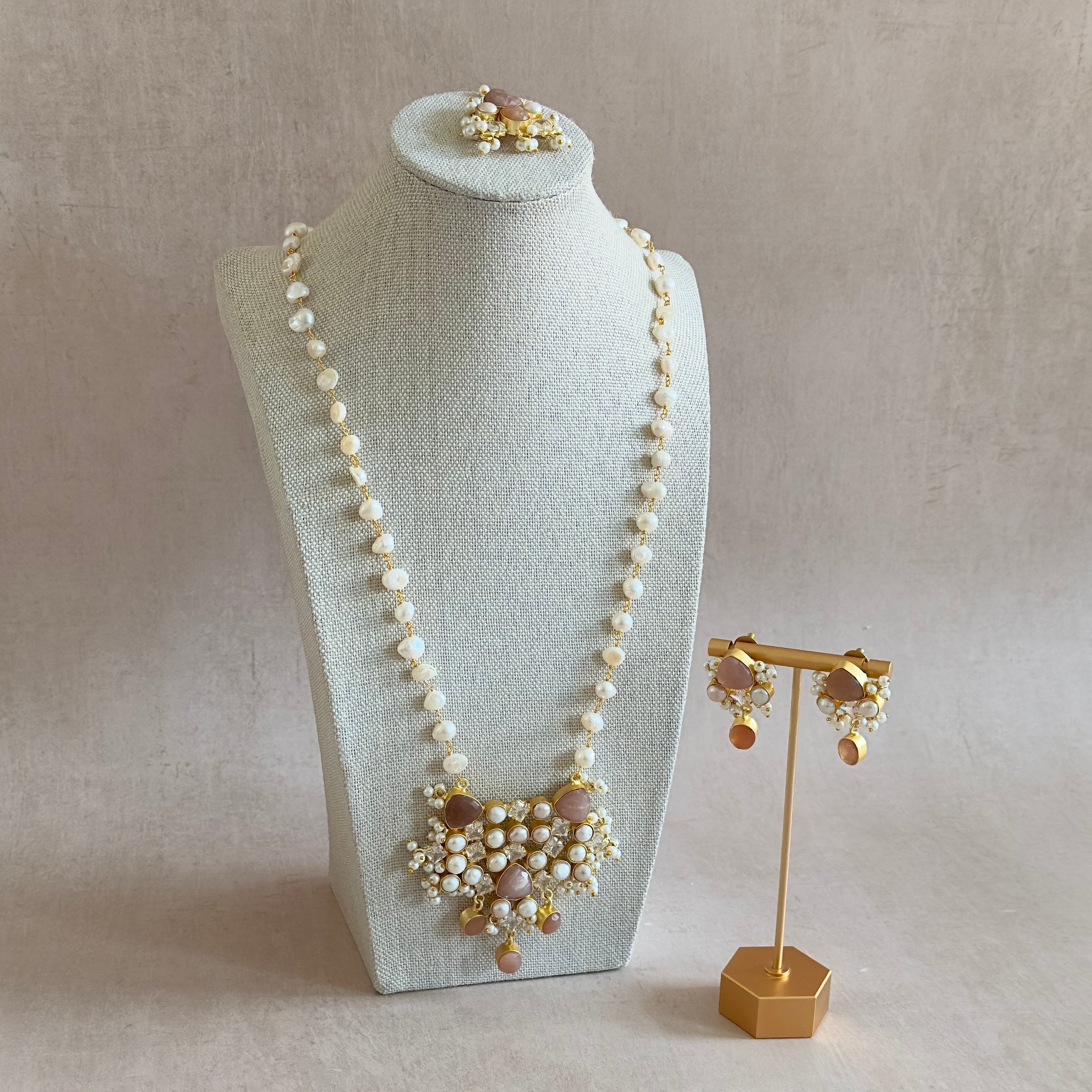 Eleanor Nude Pearl Mala Set - Ahseya & Co