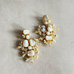 Rhea Pearl Crystal Drop Earrings - Ahseya & Co