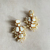 Rhea Pearl Crystal Drop Earrings - Ahseya & Co