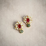 Malibu Red Olive Stud Earrings
