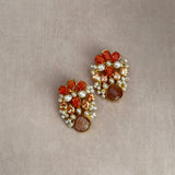 Thalia Orange Stud Earrings