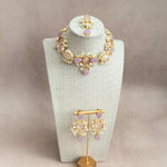 Rahma Rose Lilac Crystal Necklace Set - Ahseya & Co