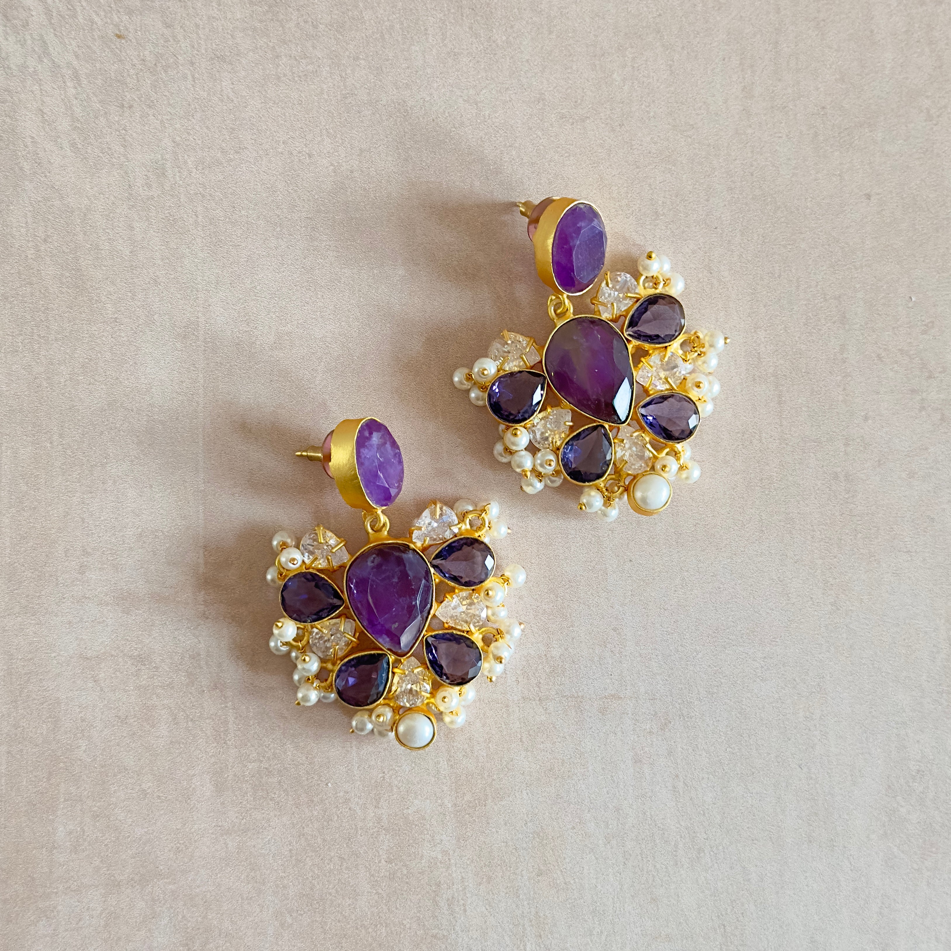 Monica Purple Drop earrings - Ahseya & Co