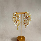 Eimaan Grey Crystal Drop Earrings - Ahseya & Co