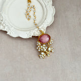 Celina Pink Kundan Tikka