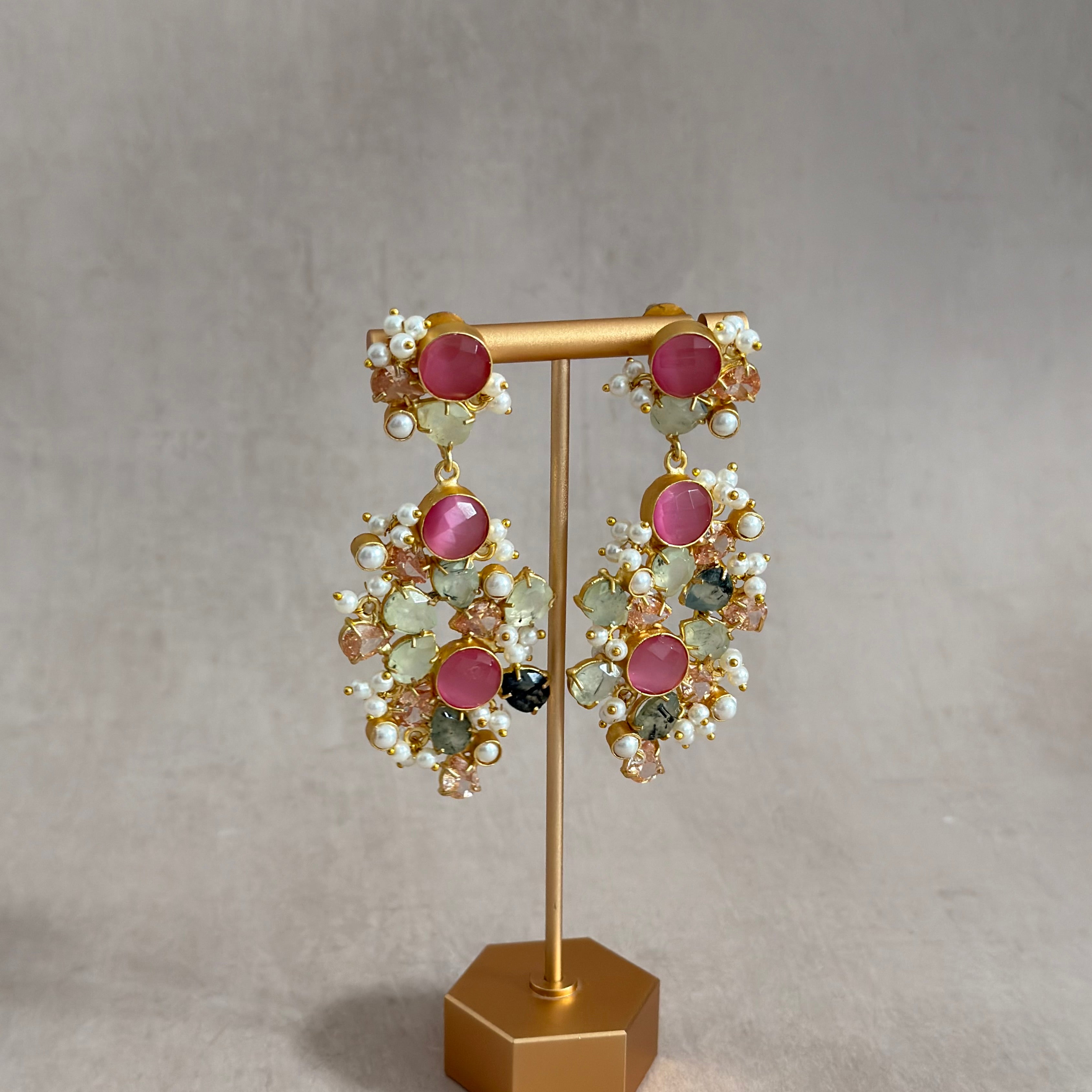 Celeste Pink Drop Earrings - Ahseya & Co