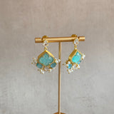 Marine Mint Crystal Drop Earrings - Ahseya & Co