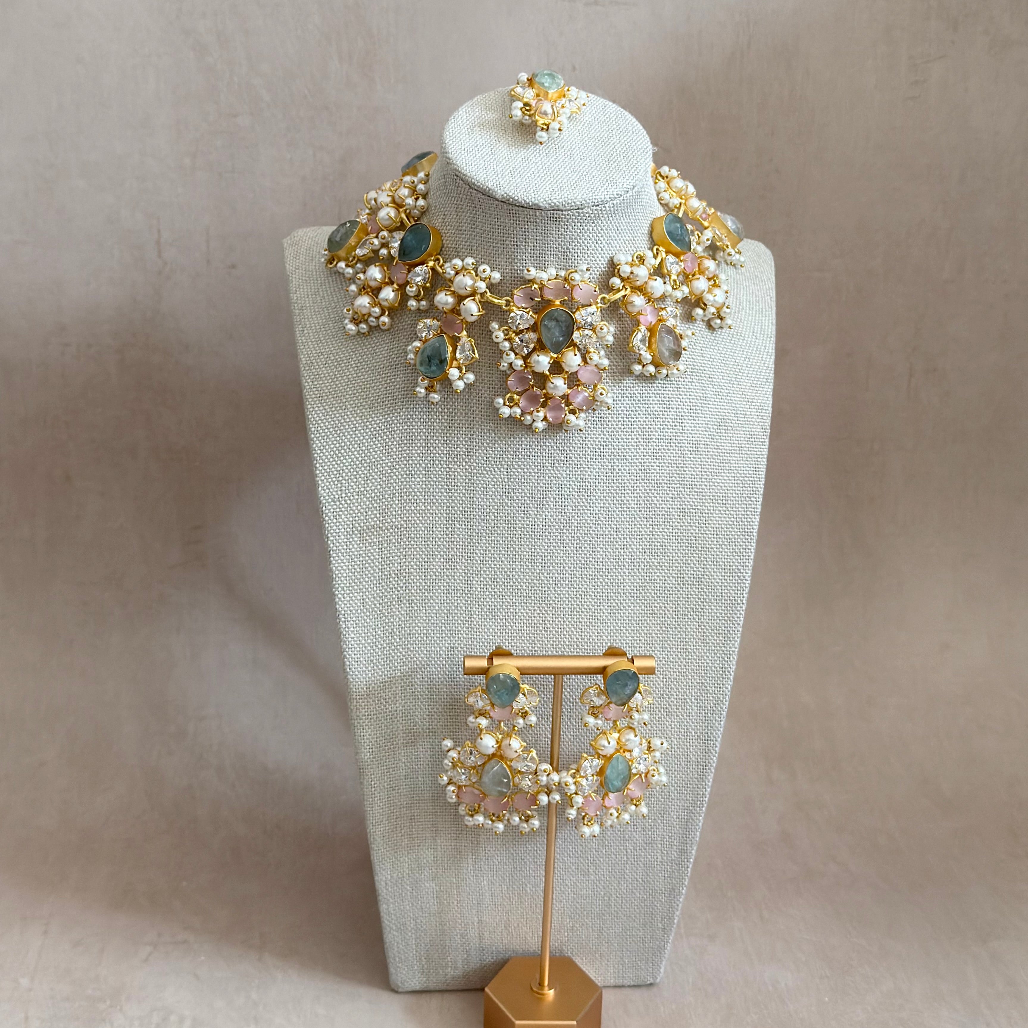 Esme Marine Pink Necklace Set - Ahseya & Co