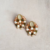 Lotus Grey Pearl Stud Earrings