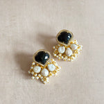 Aisha Black Pearl Stud Earrings - Ahseya & Co
