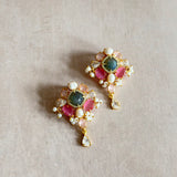 Reina Pink Crystal Drop Earrings - Ahseya & Co