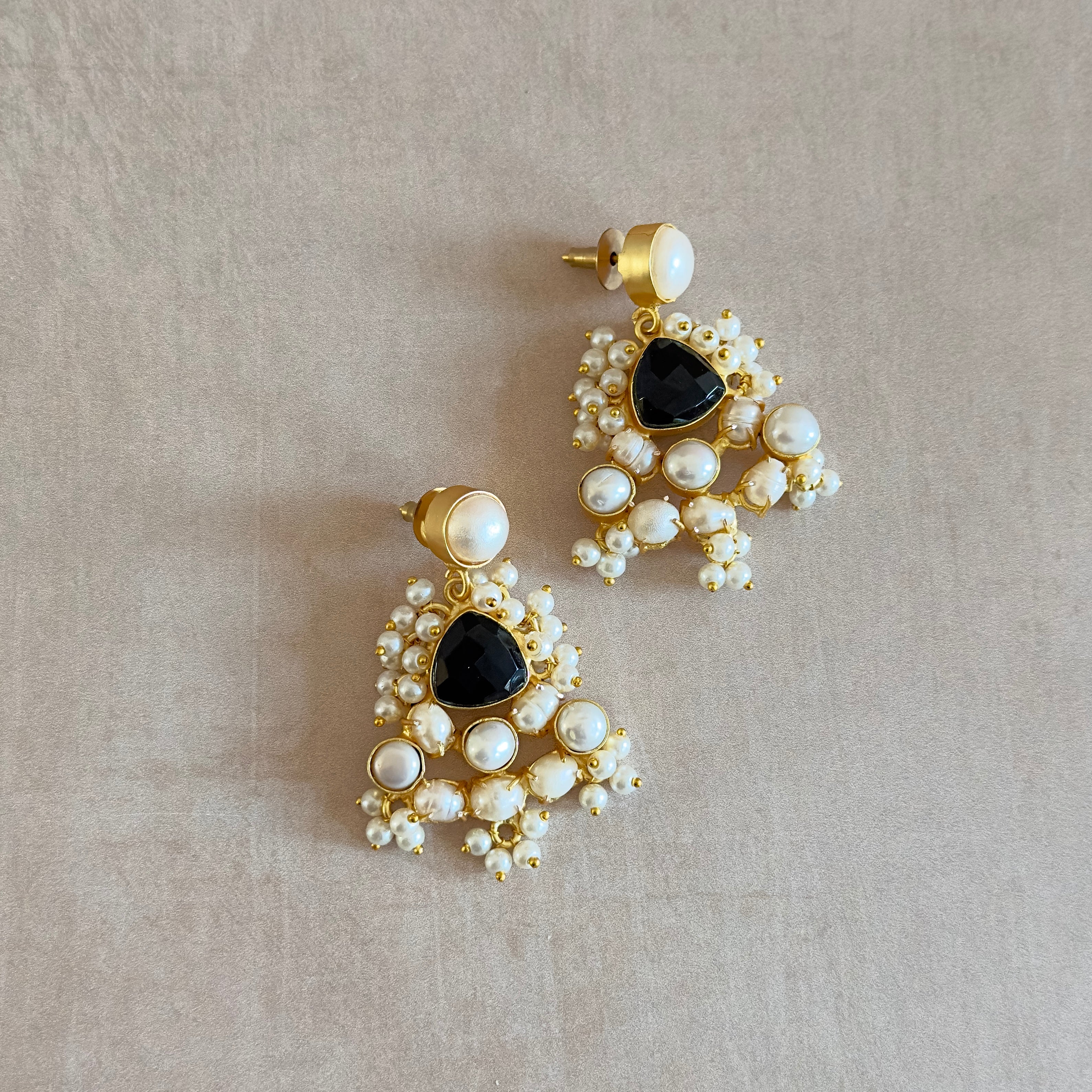 Michelle Black Pearl Drop Earrings - Ahseya & Co