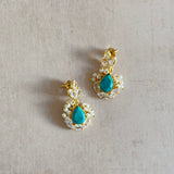 Jona Mini Turquoise Crystal Drop Earrings