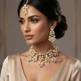 Areeba Pearl Crystal Choker Set