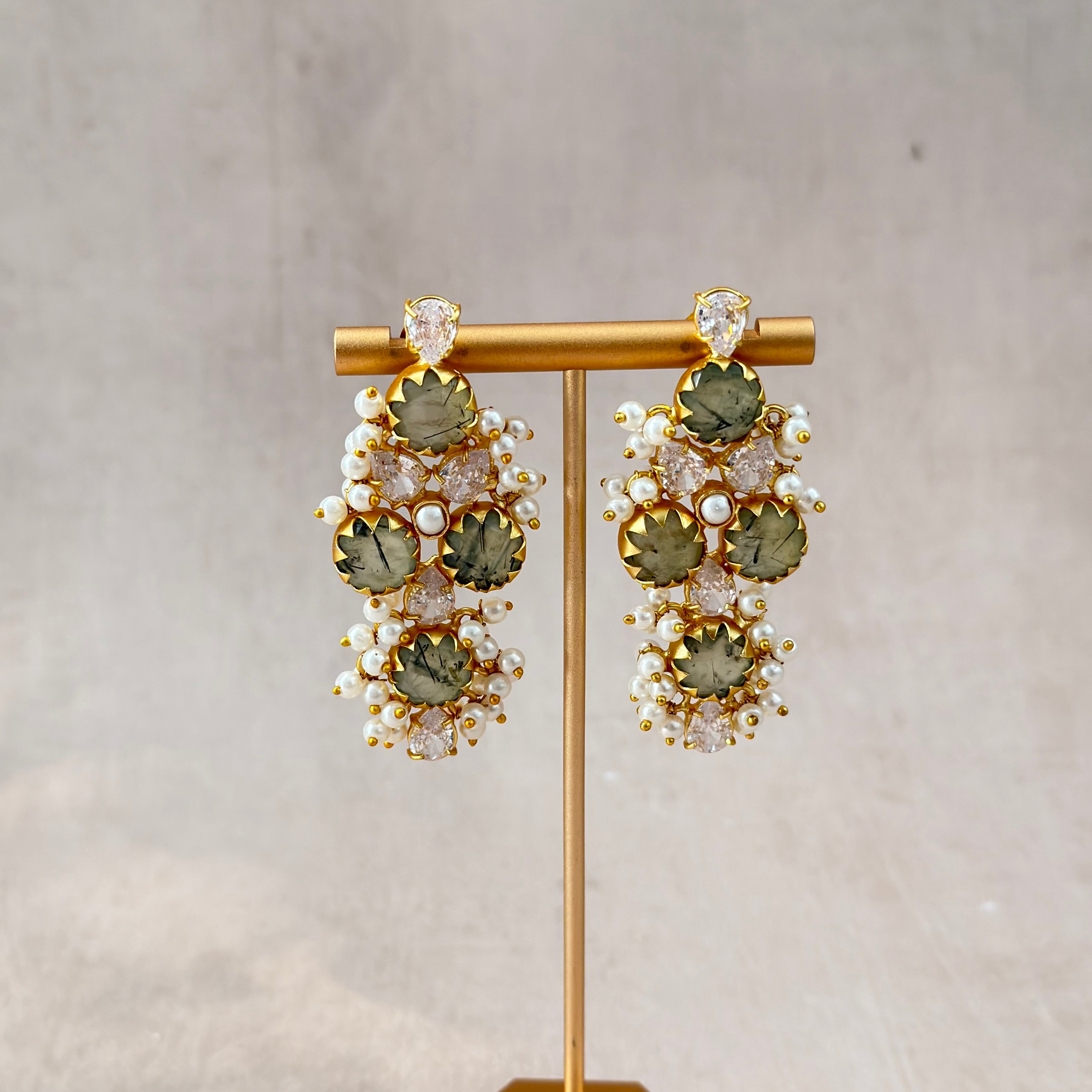 Bella Olive Stud Earrings - Ahseya & Co