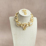 Rahma Grey Crystal Necklace Set - Ahseya & Co