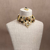 Areej Black Grey Necklace Set