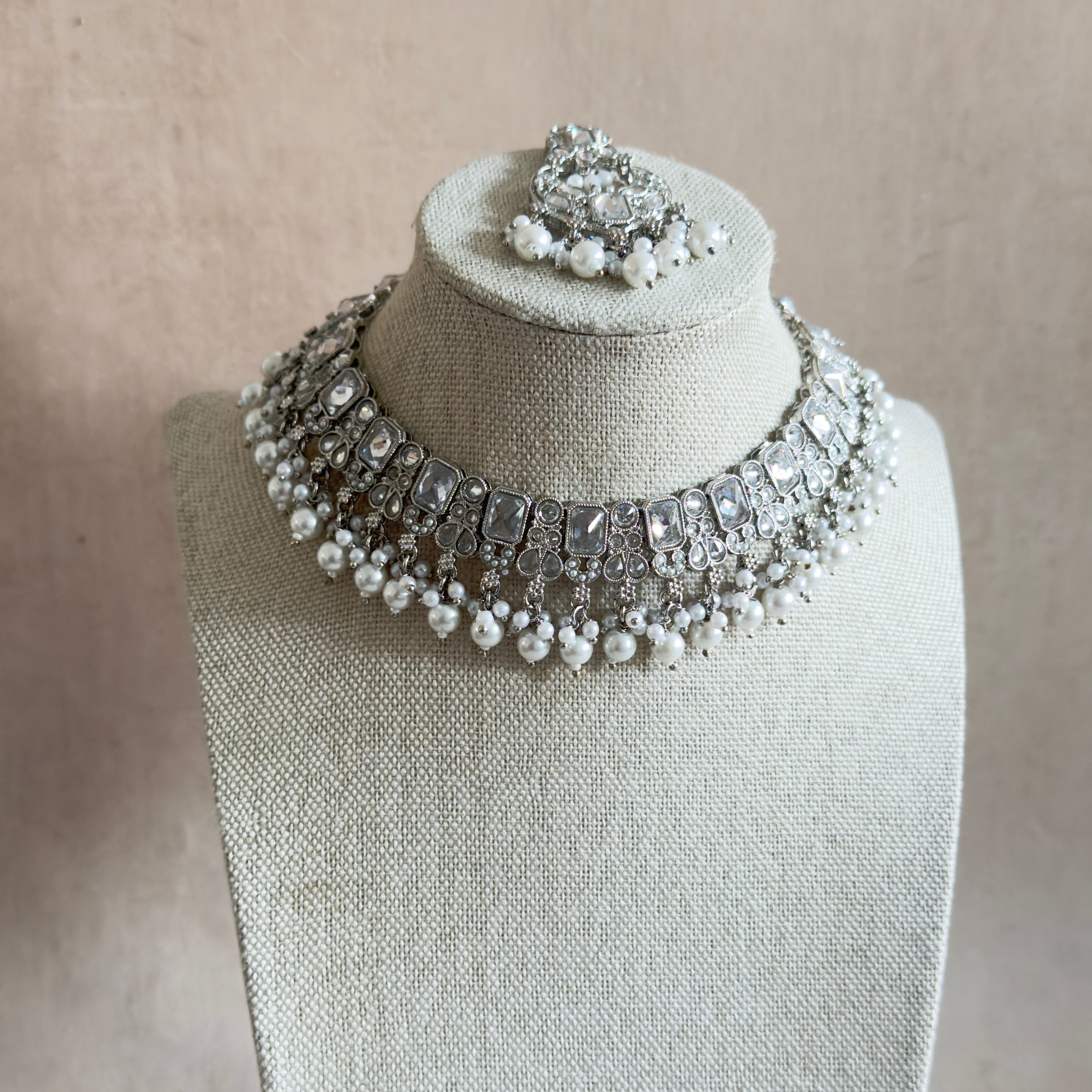 Shahana Silver Necklace Set - Ahseya & Co