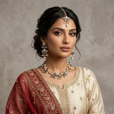 Elouise Blue Red Crystal Necklace Set