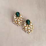 Ivana Green Pearl Stud Earrings