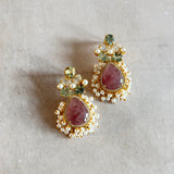 Firdous Olive Stud Earrings