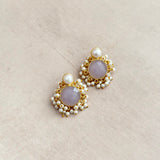 Aimee Lilac Pearl Stud Earrings