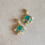 Marine Mint Crystal Drop Earrings - Ahseya & Co