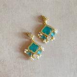Marine Mint Crystal Drop Earrings - Ahseya & Co