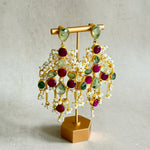 Vada Ruby Crystal Drop Earrings - Ahseya & Co