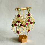 Vada Ruby Crystal Drop Earrings - Ahseya & Co