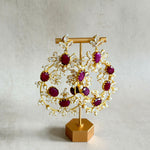 Tareen Ruby Crystal Drop Earrings - Ahseya & Co