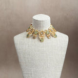 Azura Olive Peach Crystal Necklace Set